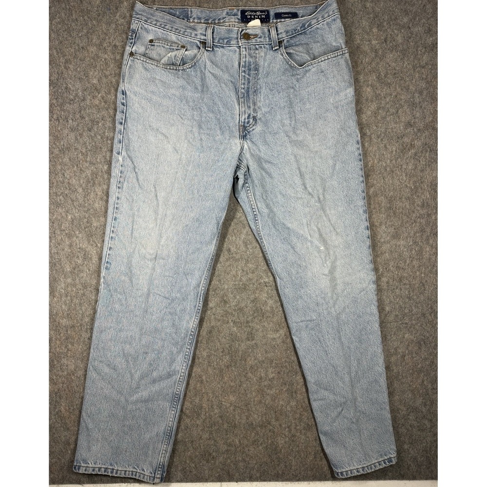 Vintage Eddie Bauer Classic Fit Jeans Mens 36x30 Light Wash Y2K USA Made